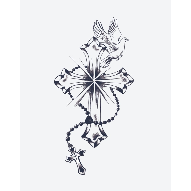 Dove, Cross & Rosary